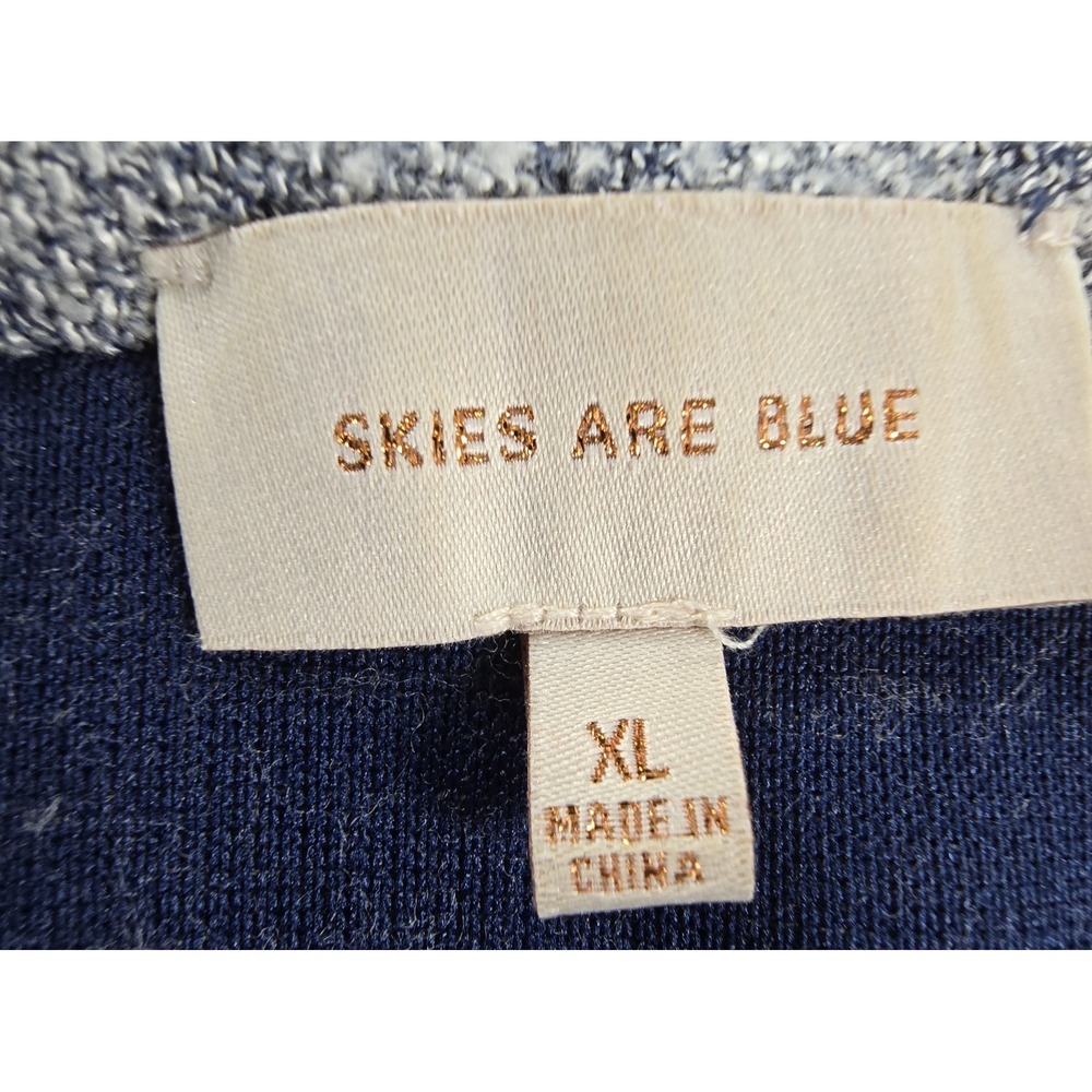 Skies Are Blue Tweed Knit Blazer Women's Open Front Waterfall Blue Spacedye XL - Picture 11 of 12